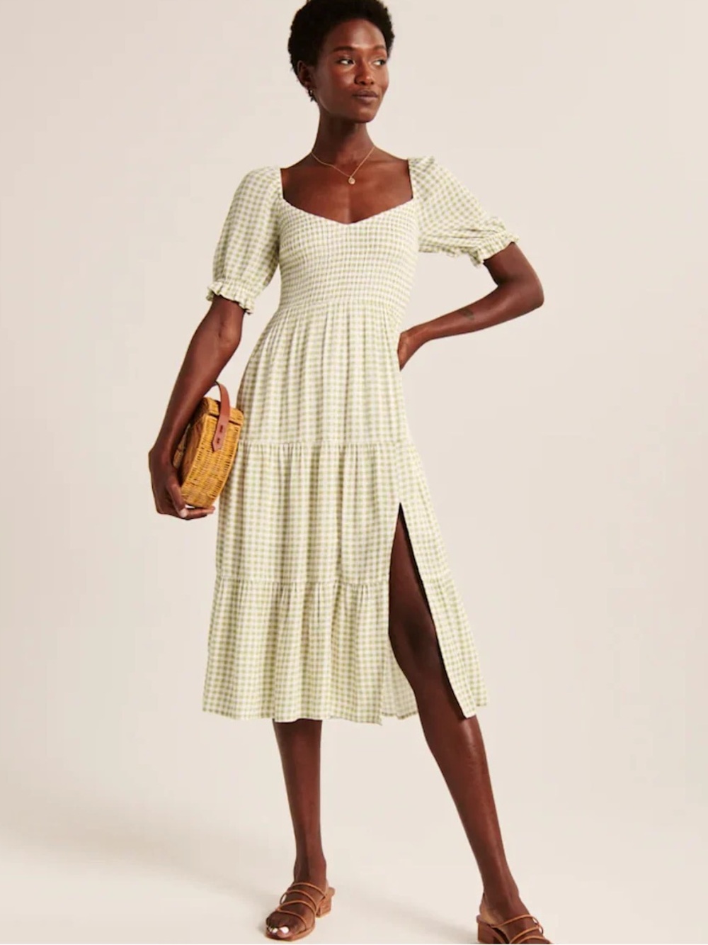 Abercrombie & Fitch Gingham Midi Dress